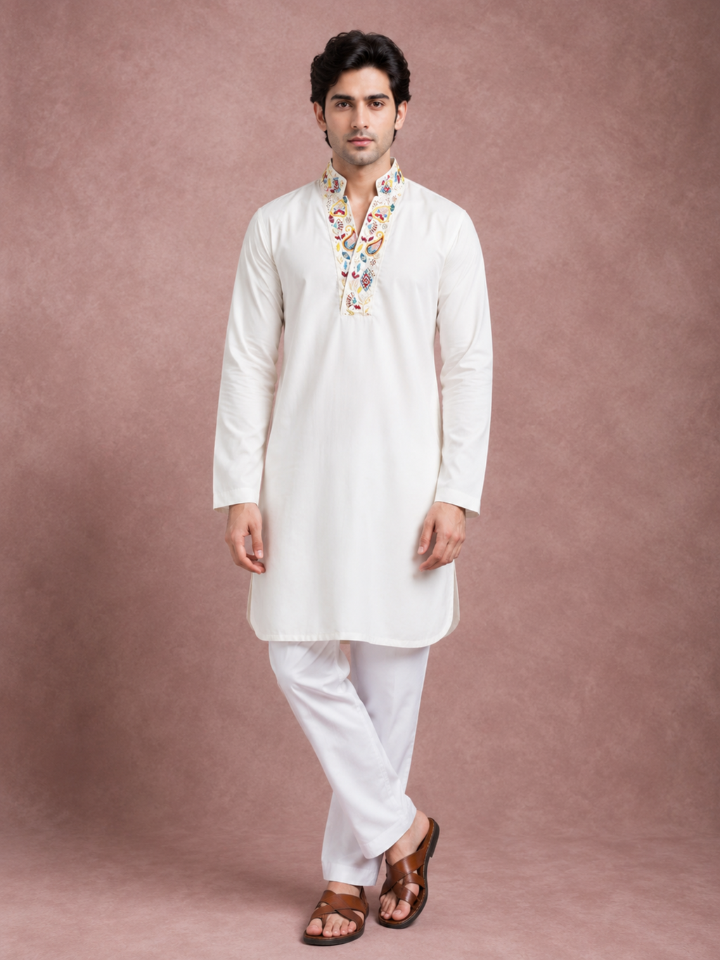 Ivory Regent Handcrafted Kurta