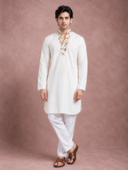 Ivory Regent Handcrafted Kurta