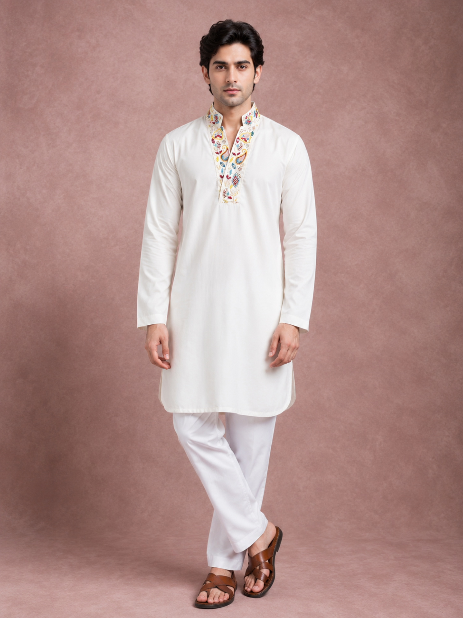Ivory Regent Handcrafted Kurta