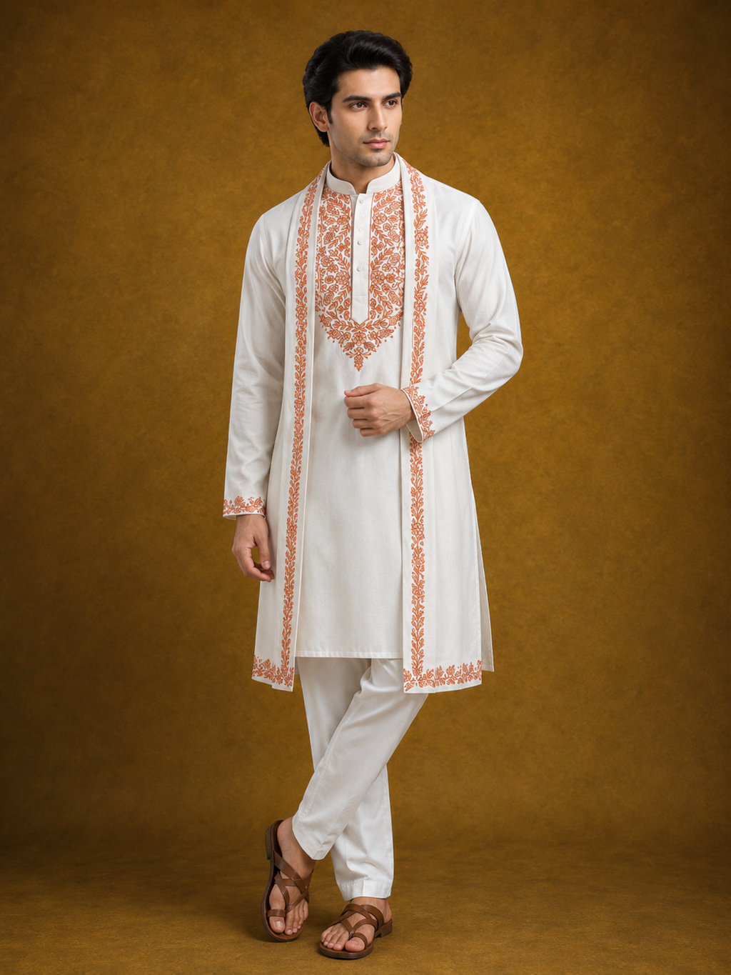 Ivory Blossom Handcrafted Kurta