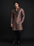 Zarqash Brown Tissue Kurta Set