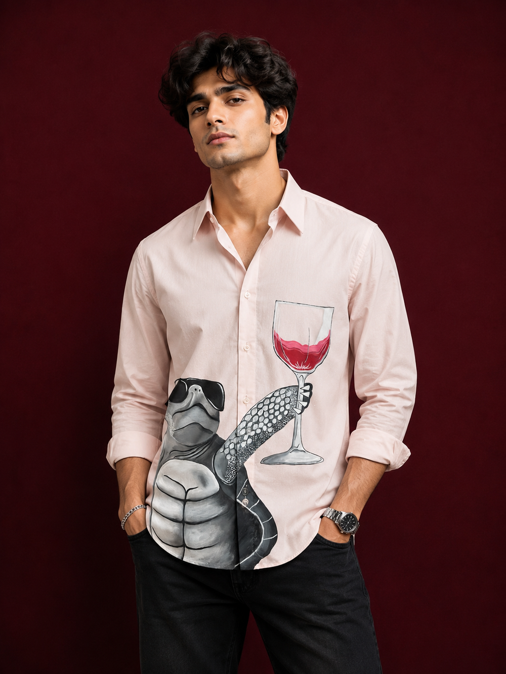 Wine Glass Graphic Shirt