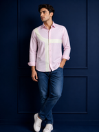 Pink Contrast Panel Shirt