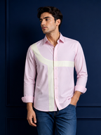 Pink Contrast Panel Shirt