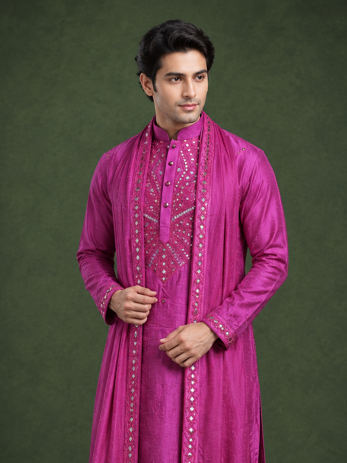 Fuchsia Royale Handcrafted Kurta