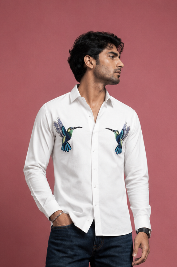 Bird Embroidery Shirt