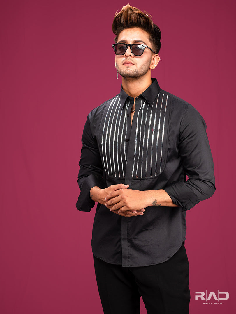Black Silver Tapewire Shirt