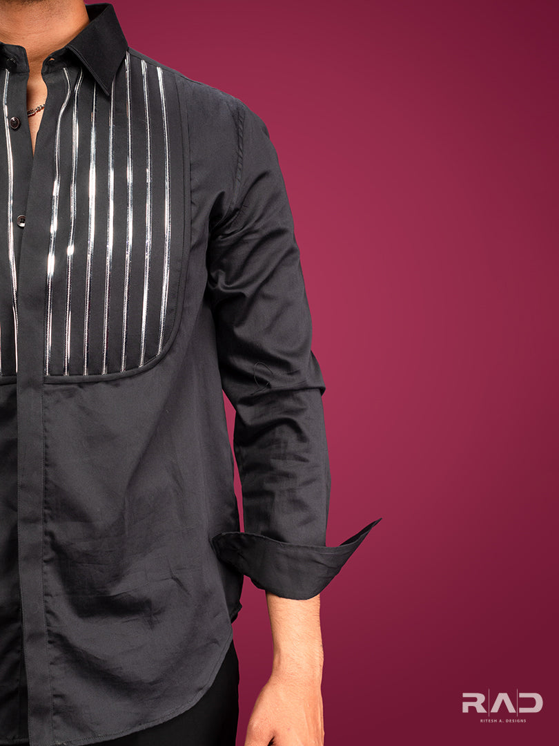 Black Silver Tapewire Shirt