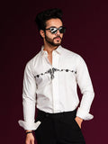 White Chest Embroidered Shirt