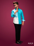 Light Blue Color Block Shirt