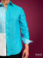 Light Blue Color Block Shirt