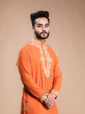 Orange Velvet Kurta