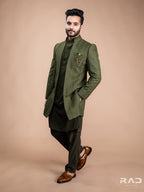 Olive Green Achkan