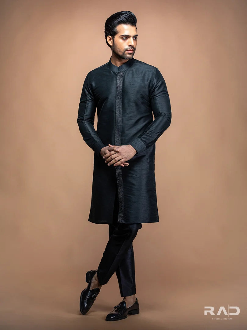 Black Roman Kurta