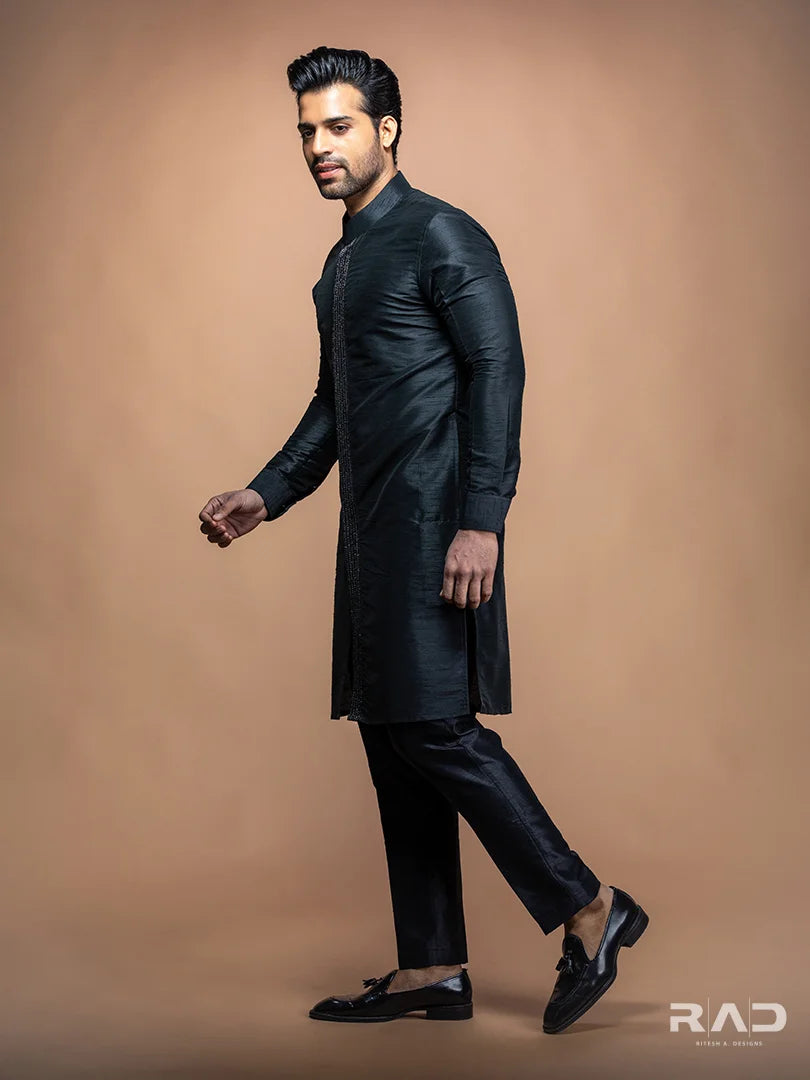 Black Roman Kurta