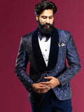 Blue Embossed- Tuxedo