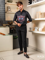 Black Shirt Magenta Owl