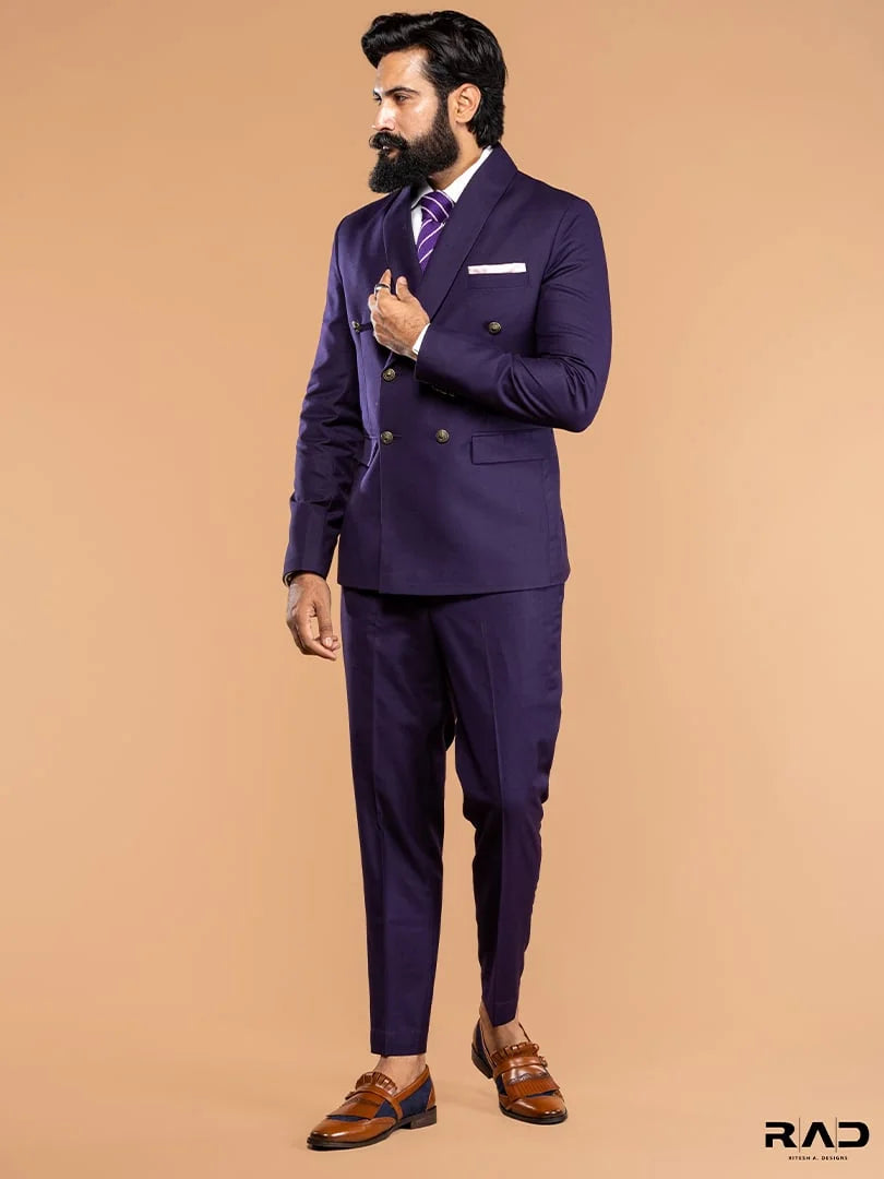 Dark Voilet Double Breasted