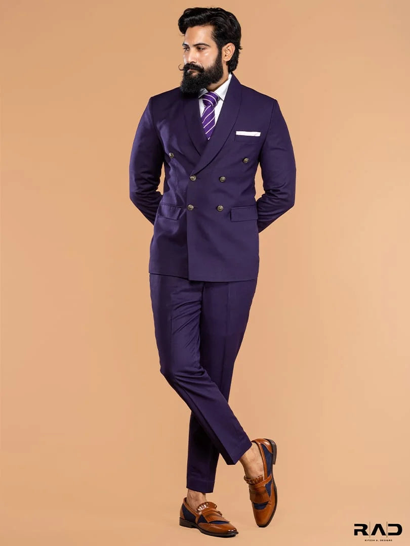 Dark Voilet Double Breasted