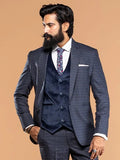 Navy Blue Black Checks
