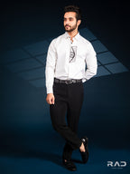 Black Eye Placket White Shirt