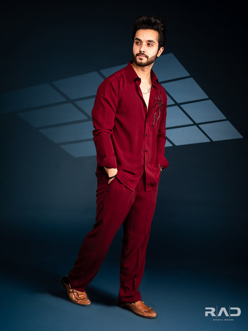 Maroon Tentacles Co-ord