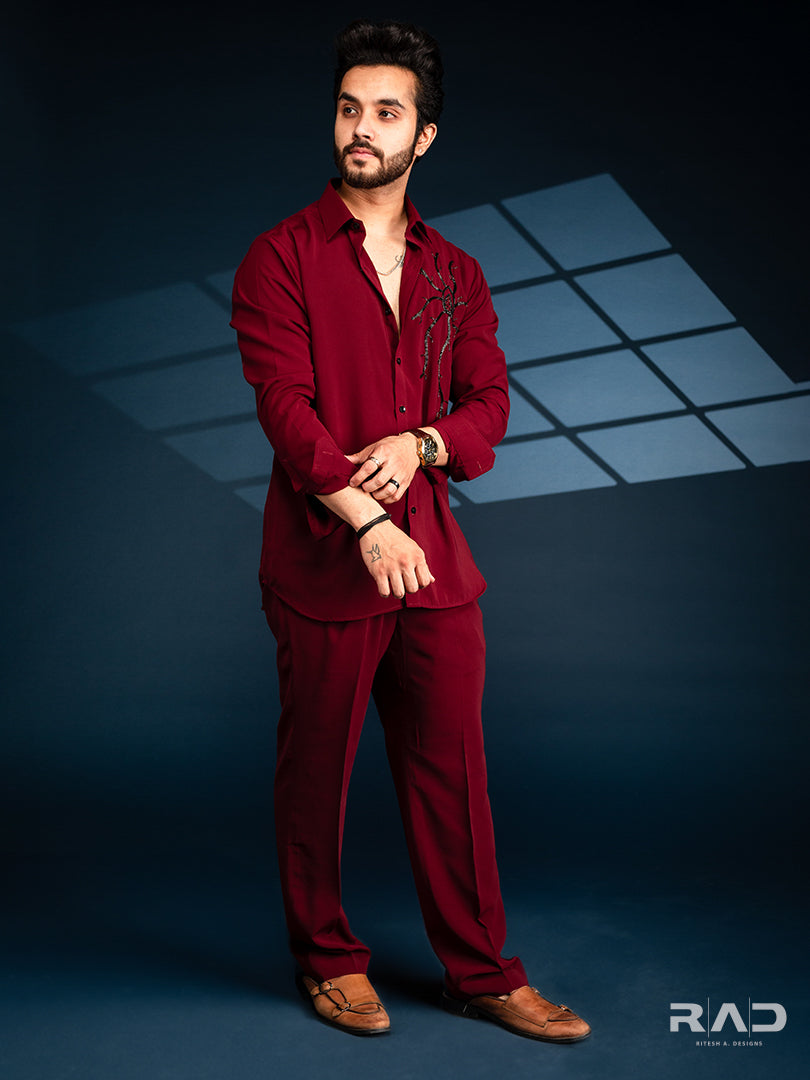 Maroon Tentacles Co-ord