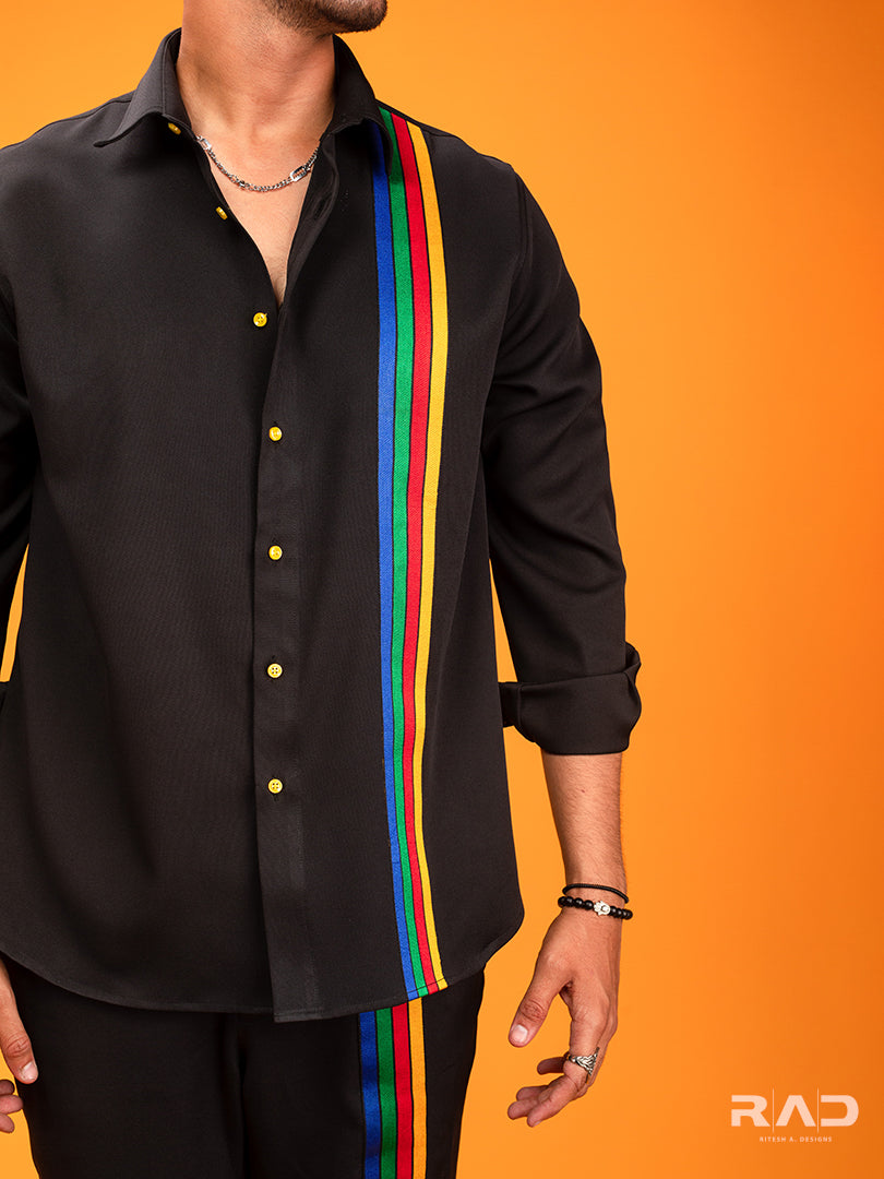 Black Multi-Straps Shirt