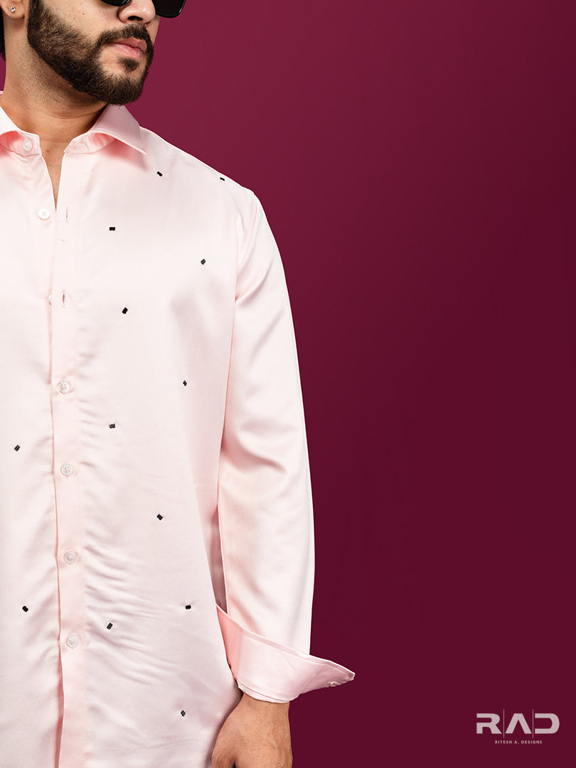 Pink Satin Shirt