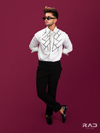 White Abstract Tapewire Shirt