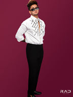 White Abstract Tapewire Shirt