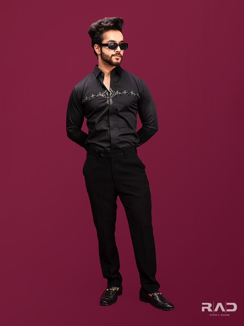 Black Chest Embroidery