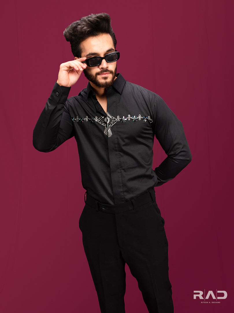 Black Chest Embroidery