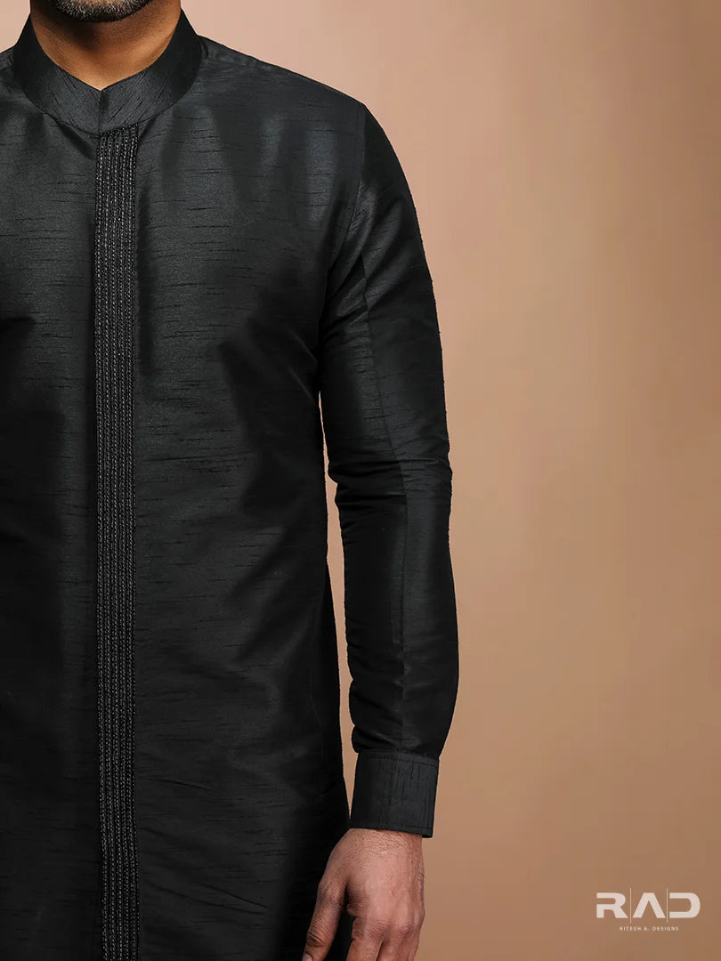 Black Roman Kurta