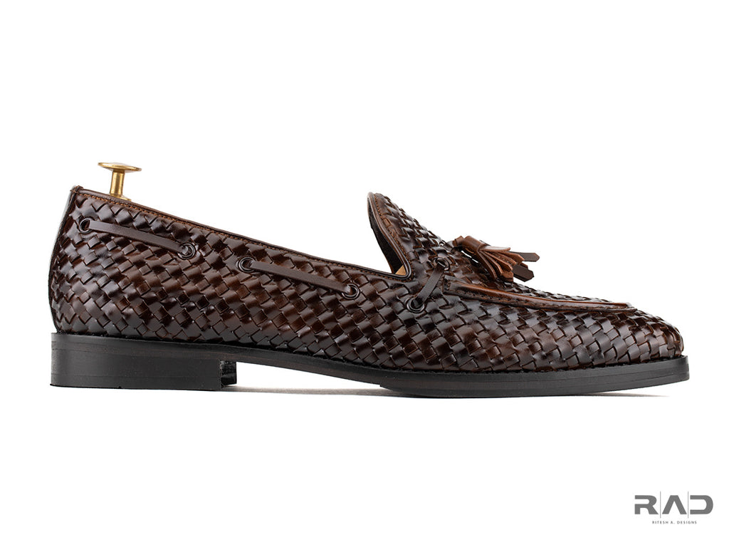 Brown Mesh Tassel Loafer