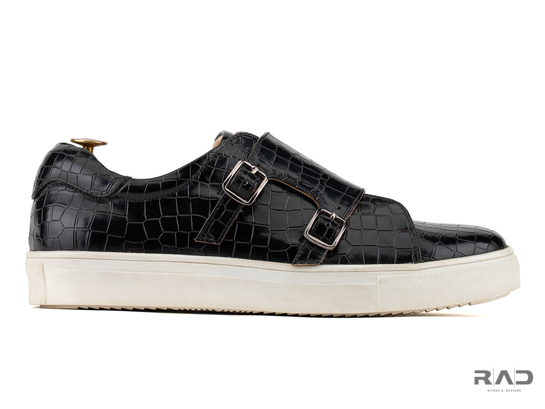 Black Crocodile Sneakers