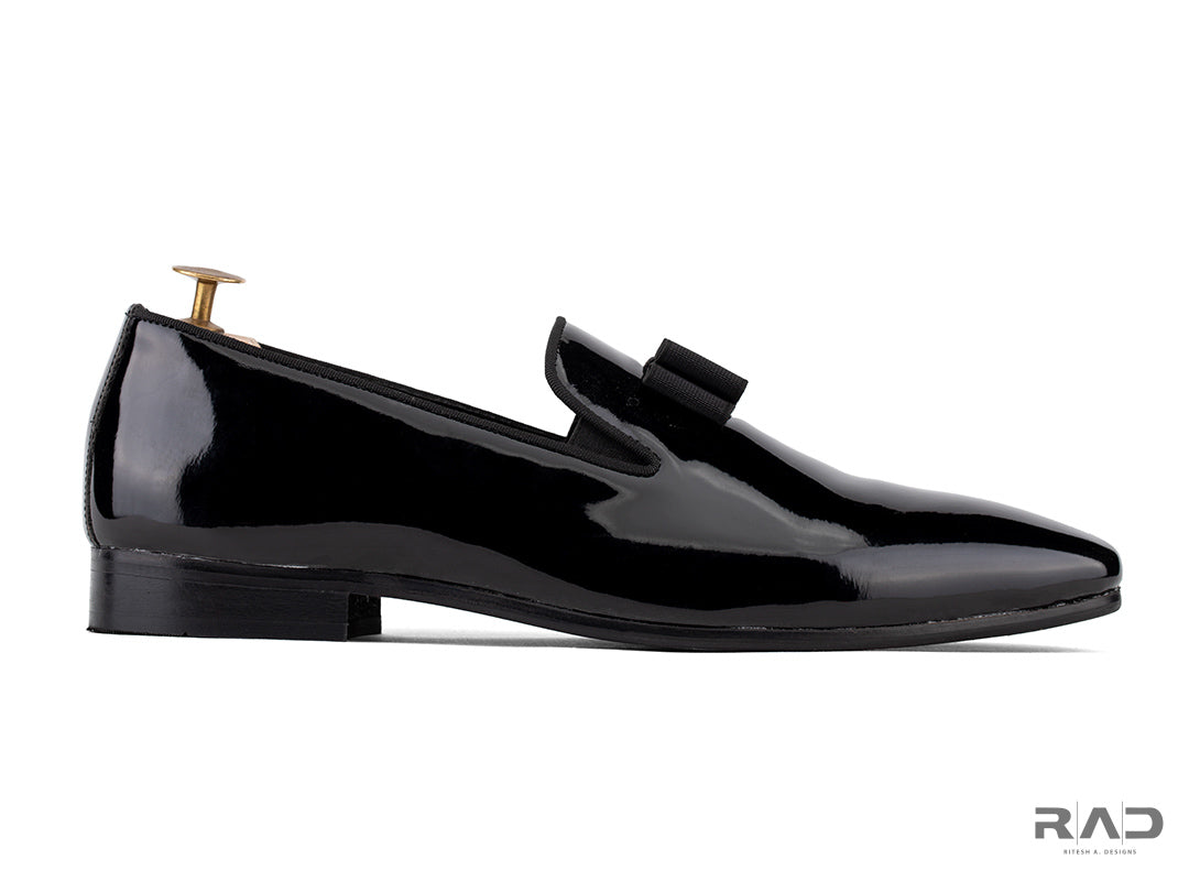 Black patent loafer