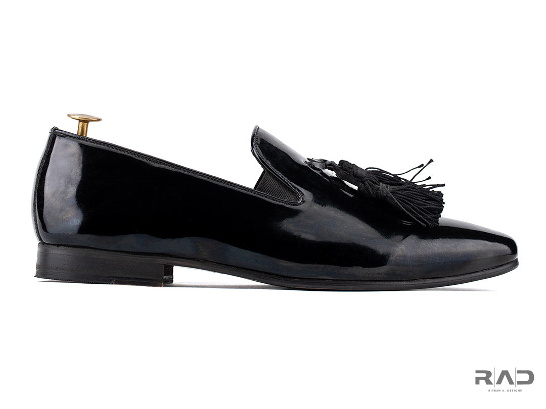 Black Tassel Patent Loafer