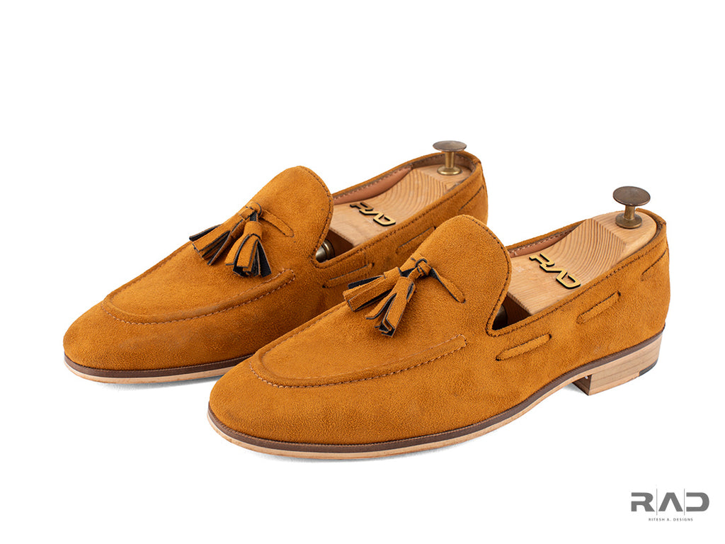 Mustard Yellow Suede Tassel