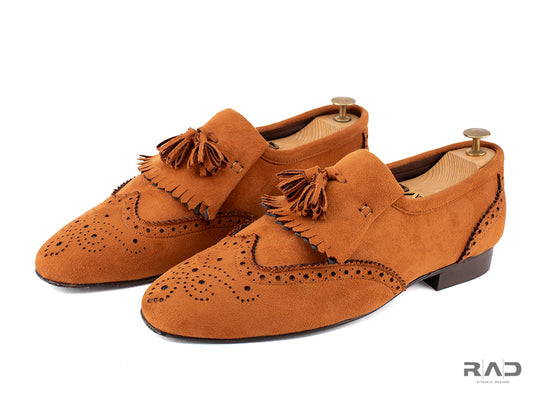 Tan Suede Frill Loafer