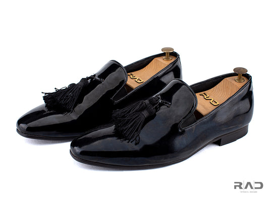 Black Tassel Patent Loafer