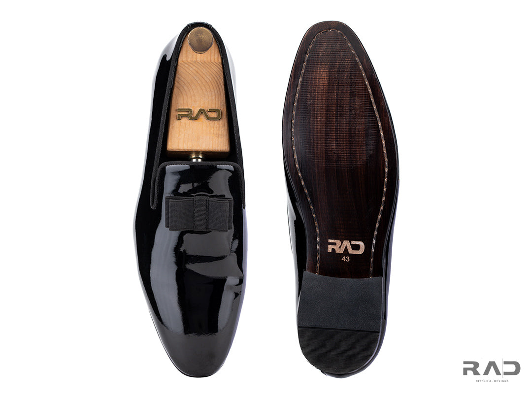 Black patent loafer