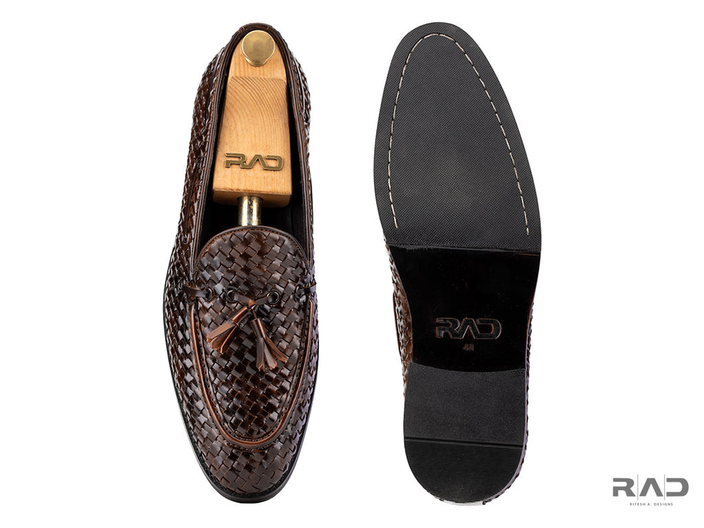 Brown Mesh Tassel Loafer
