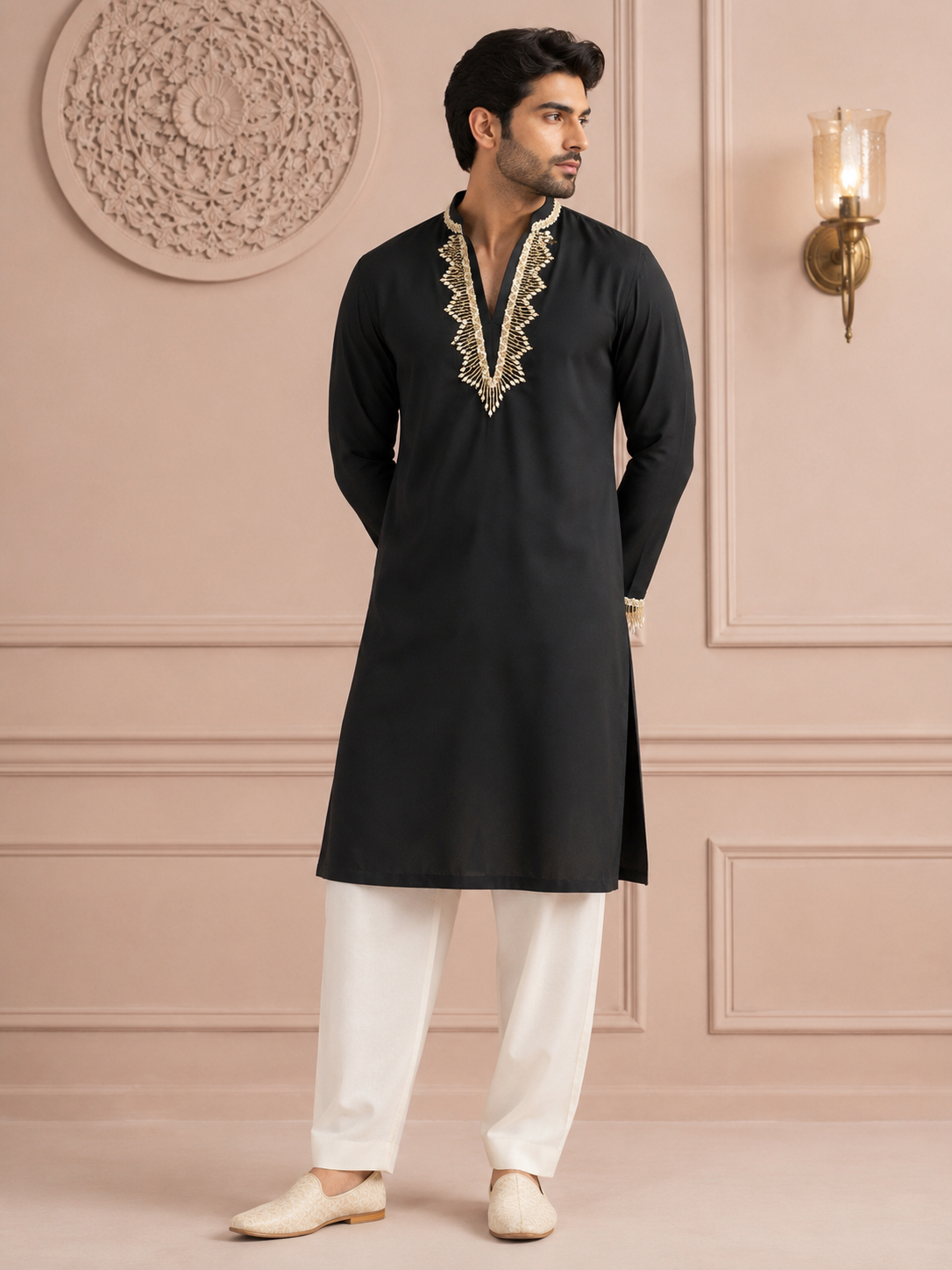 Noir Sultan Tassel Kurta Set
