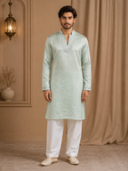 Mint Aura Embroidered Kurta