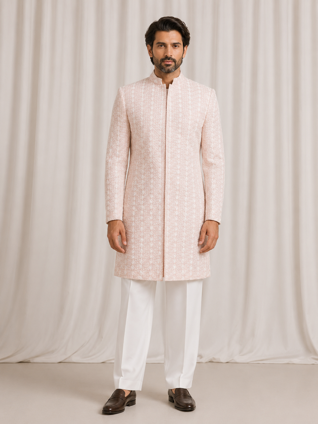 Nooran Pink Achkan