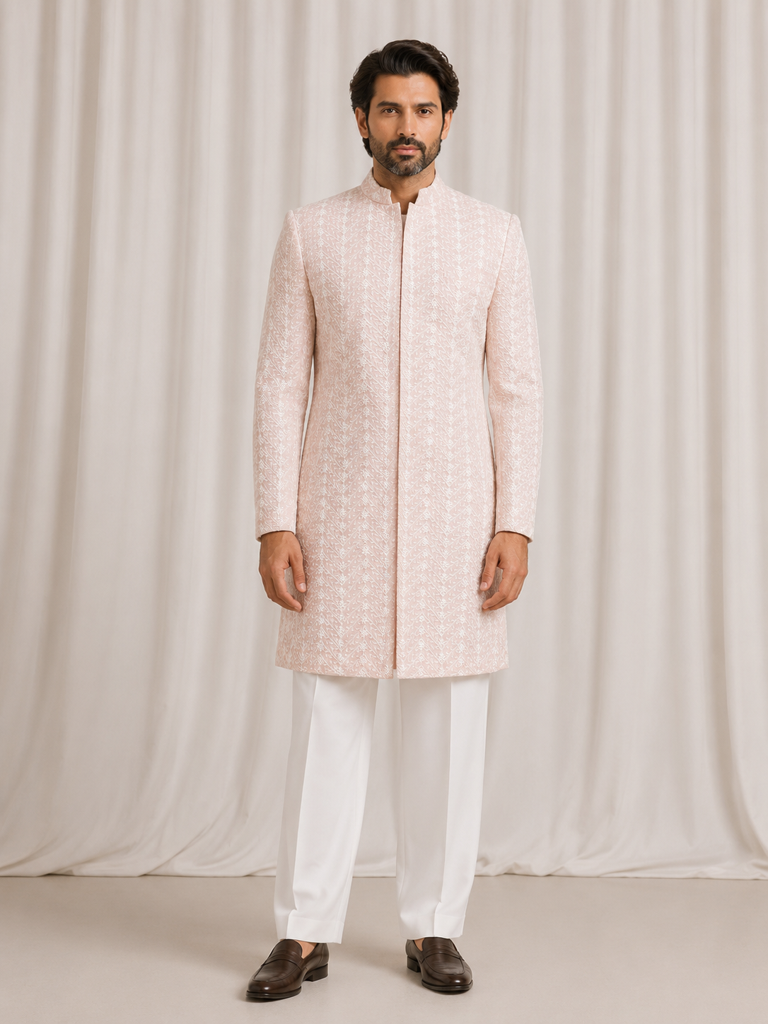 Nooran Pink Achkan