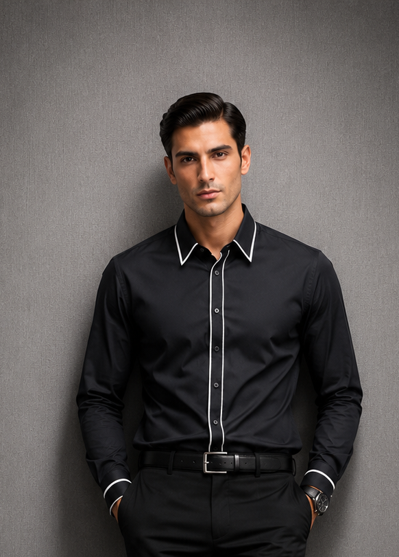 Black Contrast Shirt