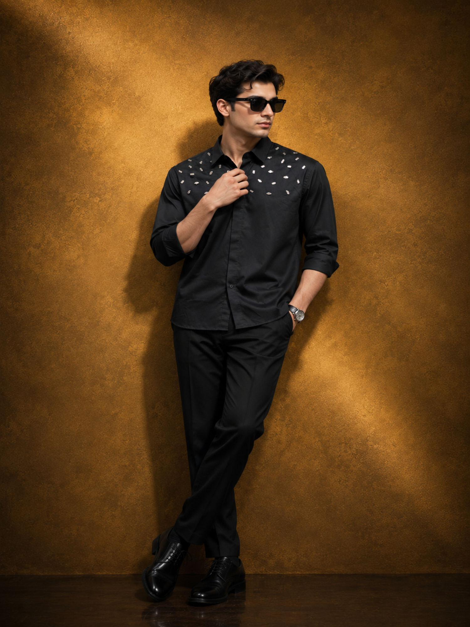 Black Embellished Shirt