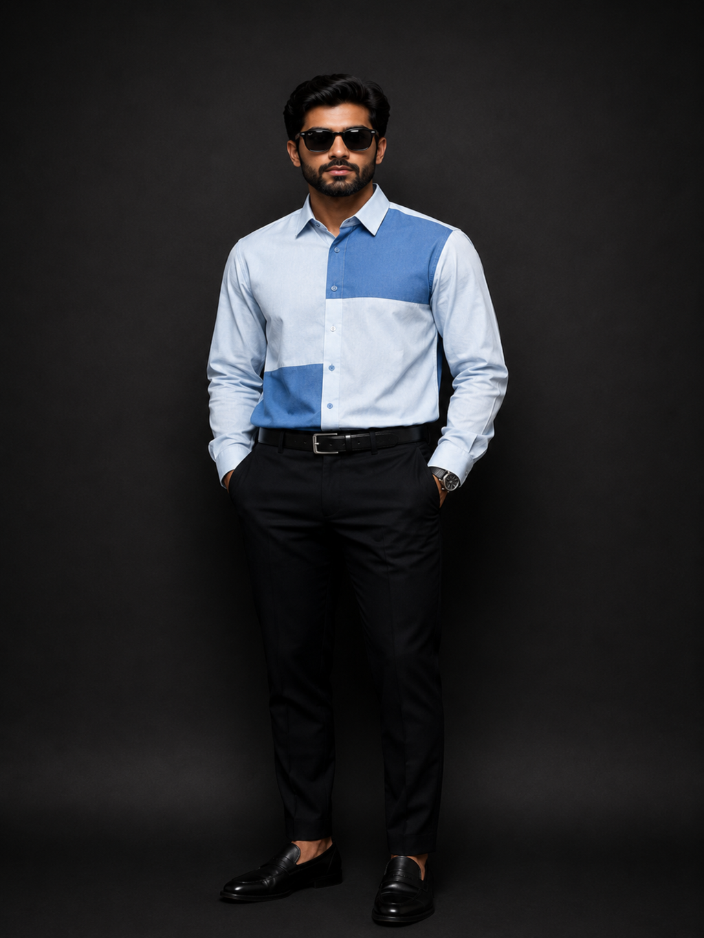 Dual Tone Blue Shirt